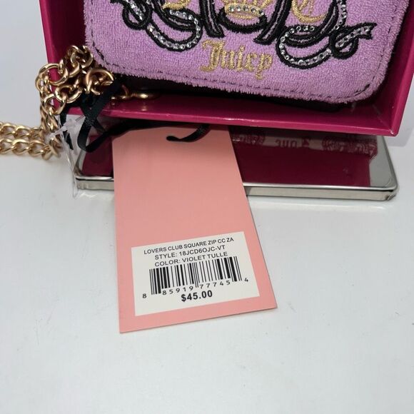 Juicy Couture Lovers Club Square Zip Wallet in Violette Tulle - Picture 2 of 9